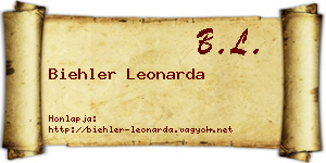 Biehler Leonarda névjegykártya